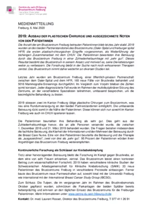 MM - 2019: Ausbau der plastischen Chirurgie und ausgezeichnete Noten von den Patientinnen