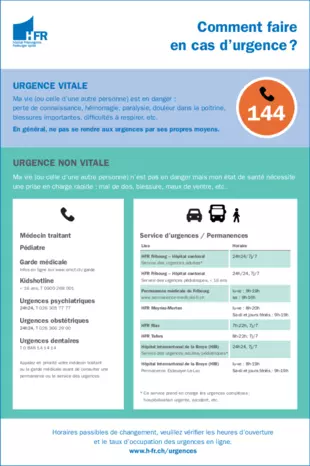 Comment faire en cas d'urgence ?