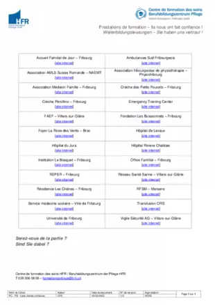 Liste clients confiance