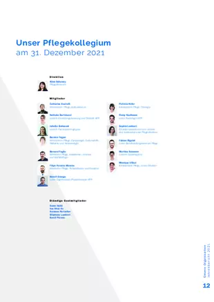Unser Pflegekollegium am 31. Dezember 2021