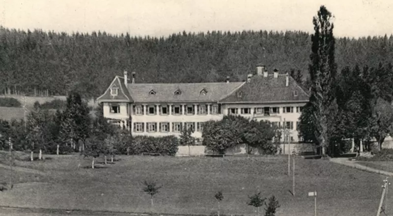 Carte postale de l'Hospice de Billens vers 1930 