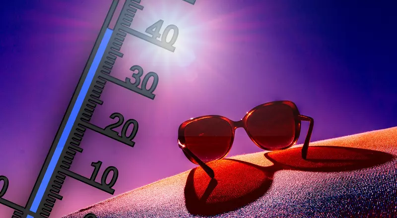 Image prétexte: un thermomètre et des lunettes de soleil