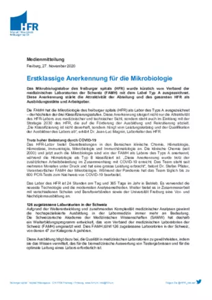 MM - Erstklassige Anerkennung für die Mikrobiologie