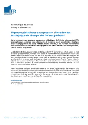 Urgences pédiatriques sous pression : limitation des accompagnants et rappel des bonnes pratiques