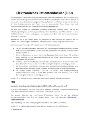 Elektronisches Patientendossier (EPD)