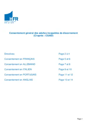 Consentement général - Patient/in ohne Urteilsfähigkeit