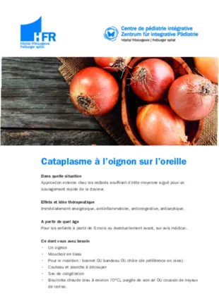 Cataplasme à l’oignon sur l’oreille