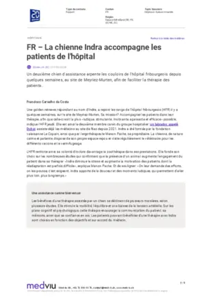 20 Minutes_La chienne Indra accompagne les patients à l'hôpital