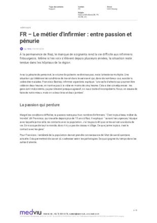 Le métier d’infirmier, entre passion et pénurie