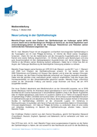 MM - Neue Leitung in der Ophthalmologie