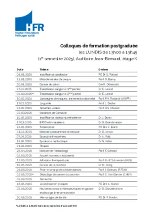 Colloques du Département de médecine et spécialités