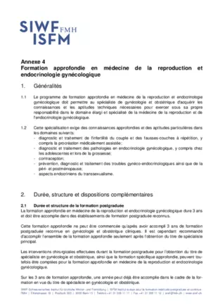 Formation approfondie en médecine de la reproduction et endocrinologie gynécologique